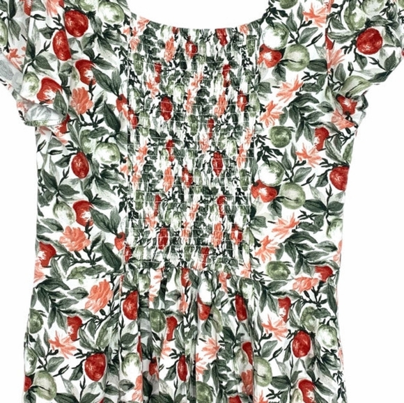 ABERCROMBIE & FITCH Women Small Fruit Print Twist Knot Front Mini Dress - Picture 2 of 4